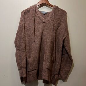 Soft! Heather pink hooded sweater size 1X